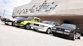 VW Scirocco I, VW Käfer 1303 S, VW Scirocco II, VW Corrado G60 - Foto: AUTO ZEITUNG VW Scirocco I, VW Käfer 1303 S, VW Scirocco II, VW Corrado G60 - Foto: AUTO ZEITUNG