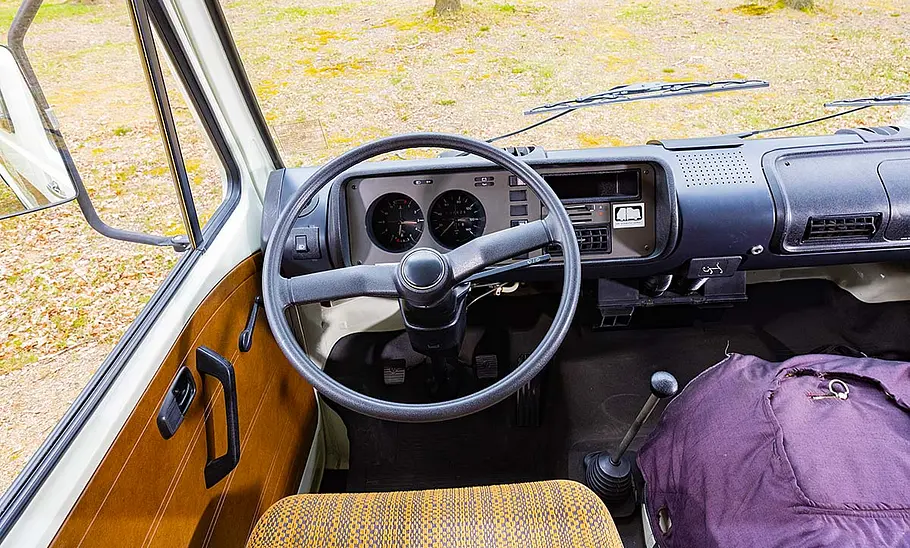 VW LT 28 Westfalia Sven Hedin Das Cockpit des VW LT 28 Westfalia Sven Hedin.