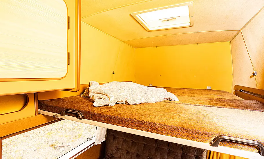 VW LT 28 Westfalia Sven Hedin Das Bett des VW LT 28 Westfalia Sven Hedin.
