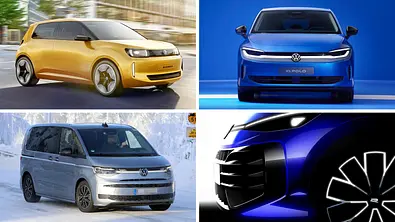 Eine Collage zeigt vier Modellneuheiten von VW. - Foto: VW, SH Proshots / Collage: AUTO ZEITUNG