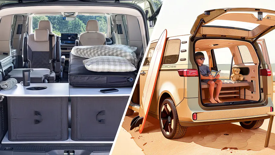 VW-Neuheiten auf dem Caravan Salon 2026 Die Collage zeigt die Neuheiten von VW auf dem Caravan Salon 2026.