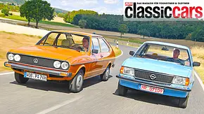 VW Passat B1/Opel Ascona B von vorne während der Fahrt fotografiert. - Foto: Zbigniew Mazar