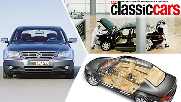 Eine Kollage bestehend aus drei Bildern des VW Phaeton. - Foto: VW/Kollage: AUTO ZEITUNG