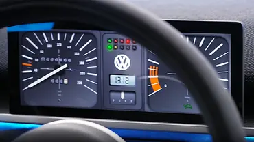 Retro-Anzeigen im VW ID.2All (2023) - Foto: VW