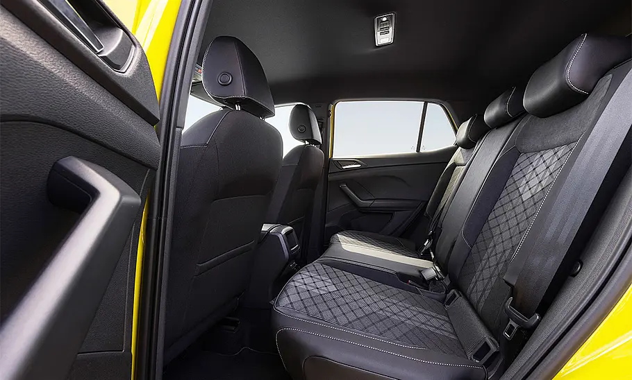 VW T-Cross Facelift (2024) Die Rücksitzbank im VW T-Cross Facelift (2024).