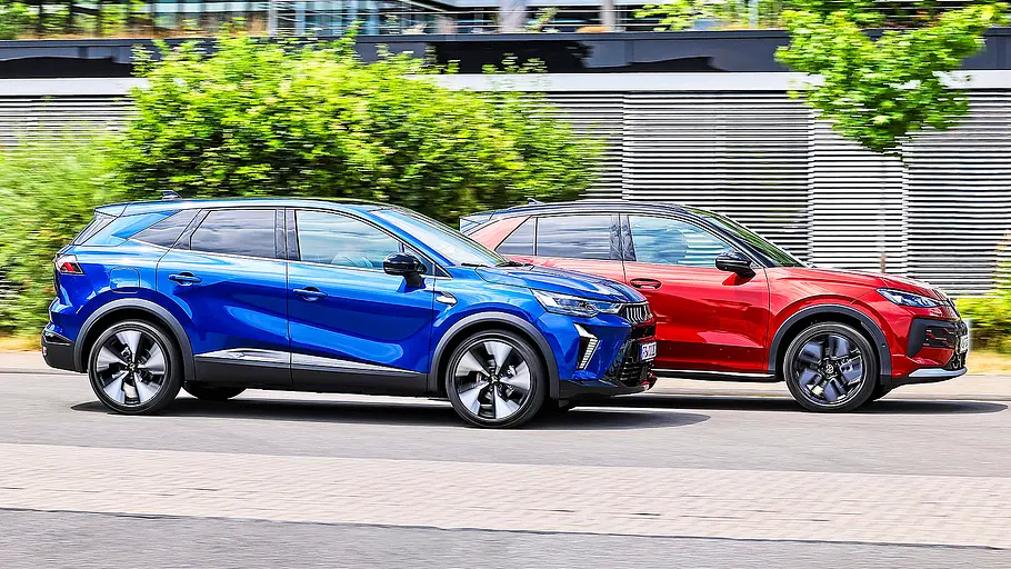 Mitsubishi Grandis und VW T-Roc.