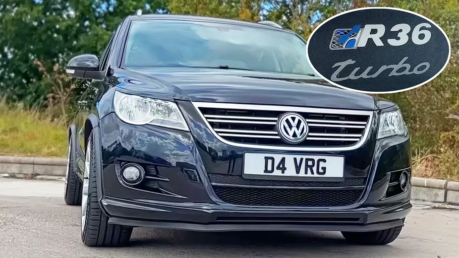 Der VW Tiguan R36 Turbo stehend von vorne.