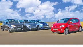VW Up gegen Fiat 500, Ford Ka und Peugeot 107 im Test