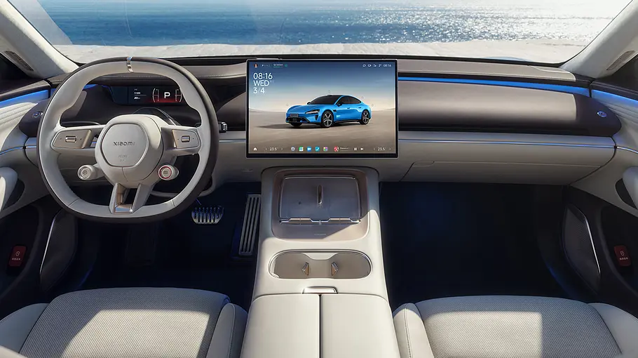 Xiaomi SU7 Facelift Das Cockpit des Xiaomi SU7 Facelift.