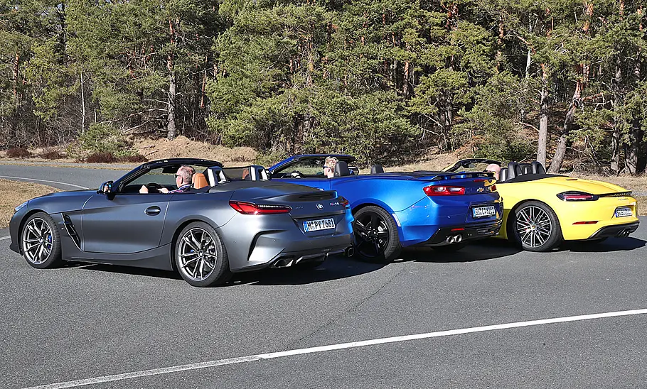 BMW Z4 Roadster M40i/Chevrolet Camaro V8 Cabrio/Porsche 718 Boxster S: Test